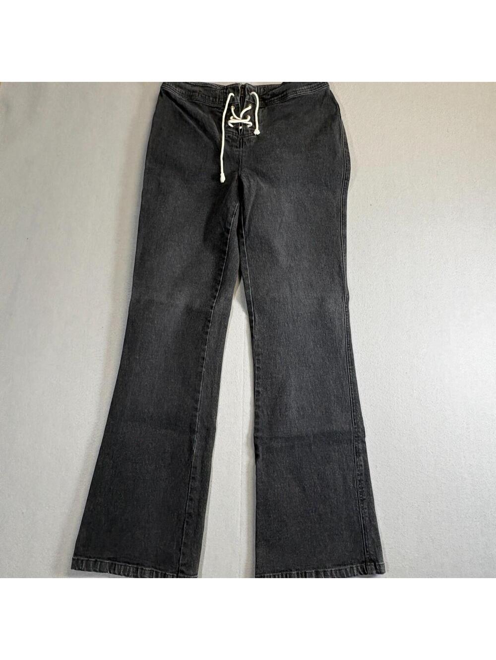 Boutique Europa Lace Up Flare Jeans Women’s Size 6 Fits Like 26x31 Y2K